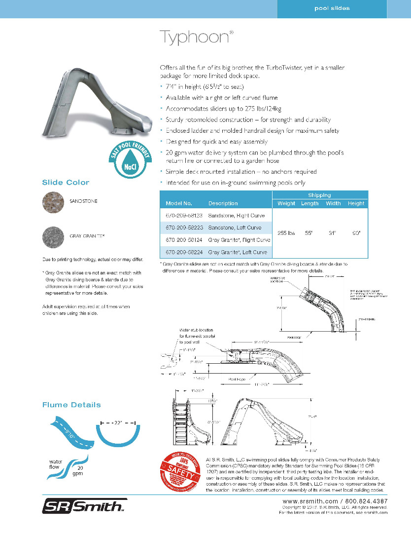 Typhoon Pool Slide Official S.R.Smith Products