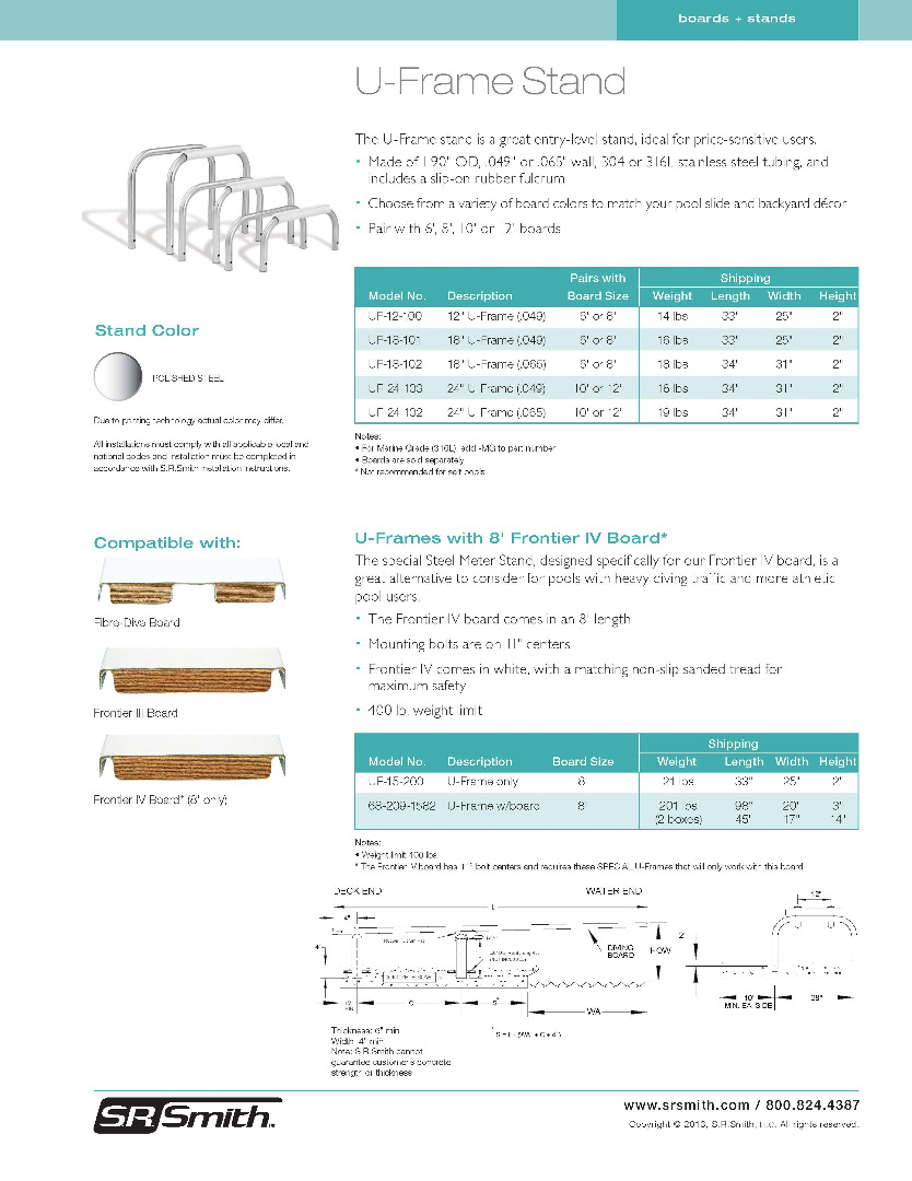UFrames Diving Boards S.R.Smith