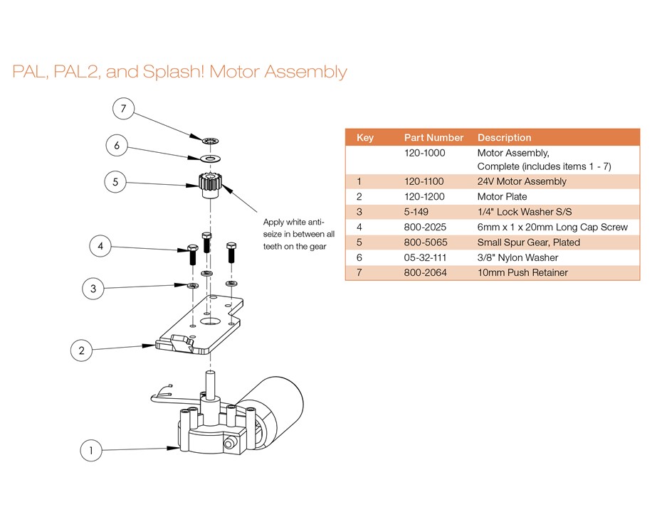 PAL Pool Lift Motor Assembly Thumbnail for PAL Pool Lift Motor Assembly