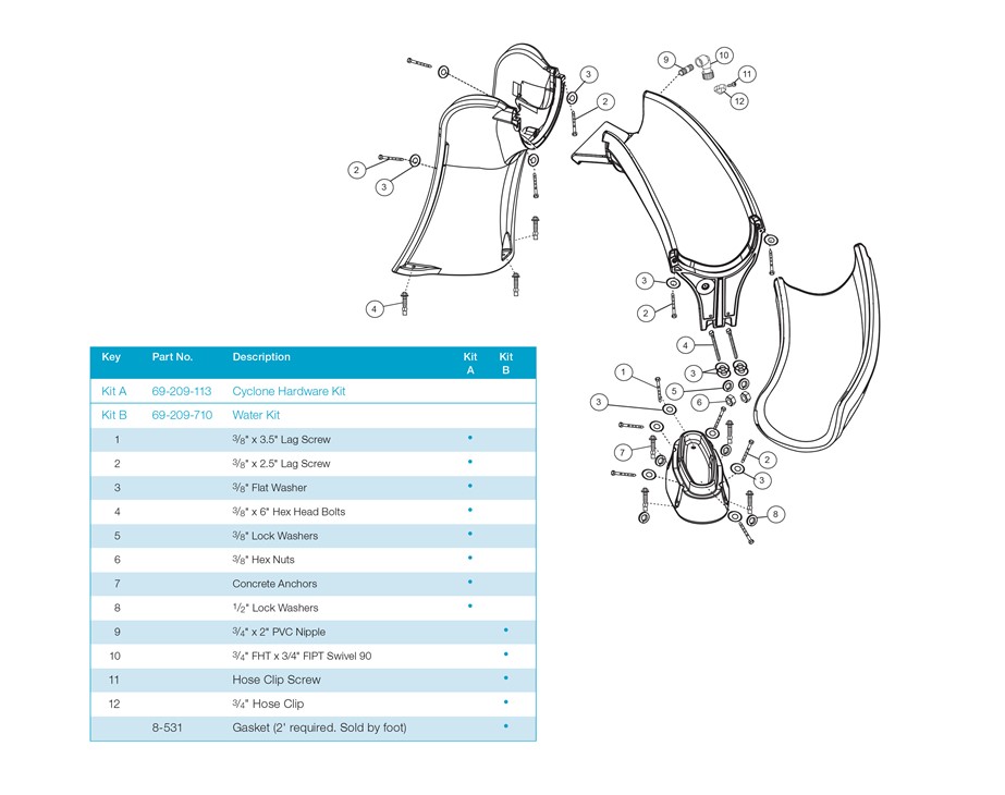 Thumbnail For Exploded Technical Specification Of The SR Smith Cyclone Pool Slide Thumbnail For Exploded Technical Specification Of The SR Smith Cyclone Pool Slide
