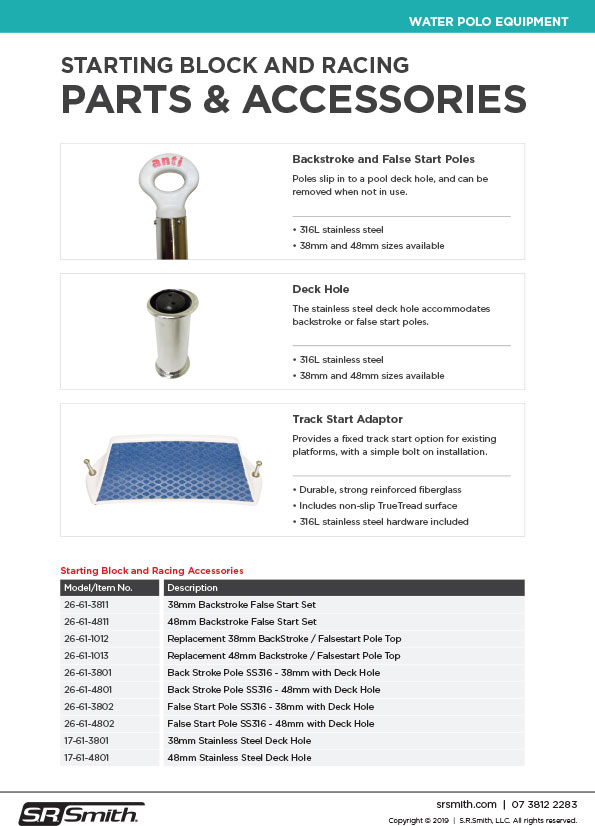 Backstroke and False Start Poles S.R.Smith Australia