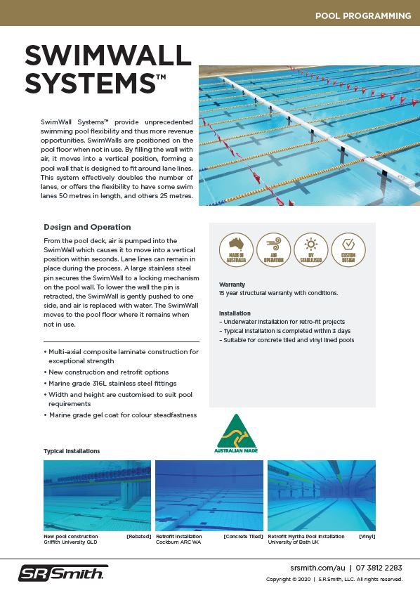 Submersible SwimWall Systems | S.R.Smith Australia